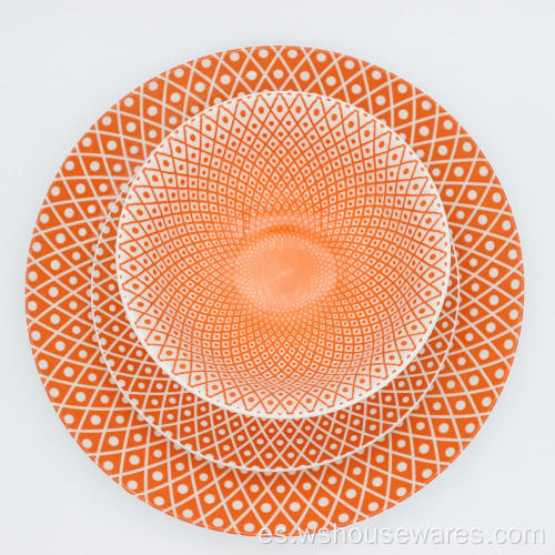 Impresión de almohadilla de naranja juegos de cena de patrones europeos